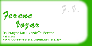 ferenc vozar business card